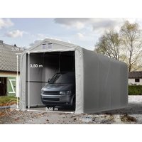 TOOLPORT 4x8m Zeltgarage, PVC-Plane, grau, ohne Statik - (99475)
