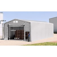 TOOLPORT 8x12m Zelthalle, PRIMEtex-Plane, grau, mit Statik (Erduntergrund) - (94000)