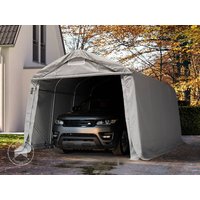 TOOLPORT 3,3x4,8m Zeltgarage, PVC-Plane, grau, mit Statik (Erduntergrund) - (58316)
