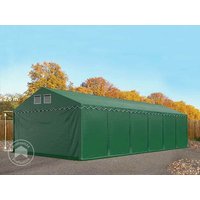 TOOLPORT 6x12 m Lagerzelt, PVC-Plane, dunkelgrün, mit Bodenrahmen, mit Statik (Betonuntergrund) - (67508)