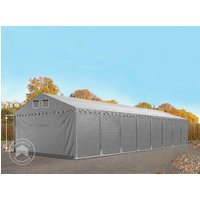 TOOLPORT 5x24 m Lagerzelt, PVC-Plane, grau, mit Bodenrahmen, ohne Statik - (49853)