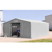 TOOLPORT 8x8m Zelthalle, PRIMEtex-Plane, grau, mit Statik (Erduntergrund) - (93980)