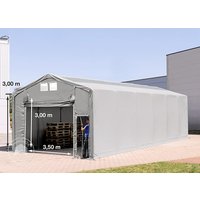 TOOLPORT 6x12m Zelthalle, PVC-Plane, grau, mit Statik (Erduntergrund) - (93892)