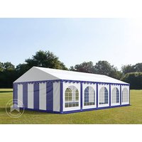 TOOLPORT 5x10m Partyzelt, PVC-Plane, blau-weiß, mit Bodenrahmen - (7169)
