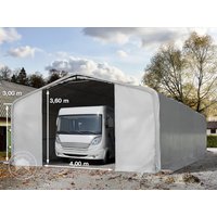 TOOLPORT 8x12m Zeltgarage, PVC-Plane, grau, mit Statik (Betonuntergrund) - (99469)