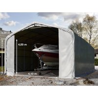 TOOLPORT 6x12m Zeltgarage, PRIMEtex-Plane, grau, mit Statik (Erduntergrund) - (99452)