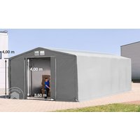 TOOLPORT 8x12m Zelthalle, PRIMEtex-Plane, grau, mit Statik (Betonuntergrund) - (94235)