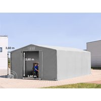 TOOLPORT 8x10m Zelthalle, PVC-Plane, grau, mit Statik (Betonuntergrund) - (94151)