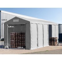 TOOLPORT 6x12 m Lagerzelt, PVC-Plane, grau, mit Bodenrahmen, mit Statik (Betonuntergrund) - (94040)