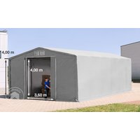 TOOLPORT 8x12m Zelthalle, PRIMEtex-Plane, grau, mit Statik (Erduntergrund) - (93998)