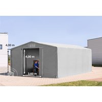 TOOLPORT 8x10m Zelthalle, PVC-Plane, grau, mit Statik (Erduntergrund) - (93941)