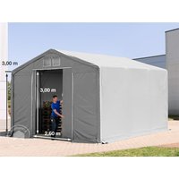 TOOLPORT 6x6m Zelthalle, PVC-Plane, grau, mit Statik (Erduntergrund) - (93874)