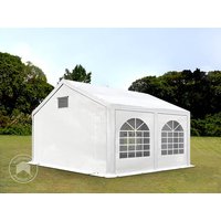 TOOLPORT 3x4m Partyzelt, PE-Plane, weiß, mit Bodenrahmen - (92100)
