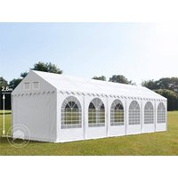 TOOLPORT 4x12m Partyzelt, PVC-Plane, weiß, mit Bodenrahmen - (8187)
