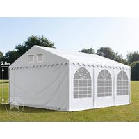 TOOLPORT 5x6m Partyzelt, PVC-Plane, weiß, mit Bodenrahmen - (7676BL)