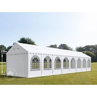 TOOLPORT 4x24m Partyzelt, PVC-Plane, weiß, mit Bodenrahmen - (581801)