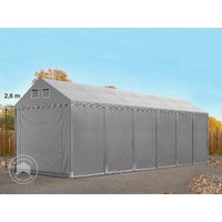 TOOLPORT 4x12 m Lagerzelt, PVC-Plane, grau, mit Bodenrahmen, ohne Statik - (49864)