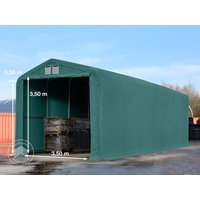 TOOLPORT 4x24m Zelthalle, PVC-Plane, dunkelgrün, ohne Statik - (49641)