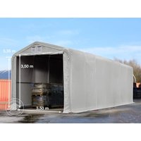 TOOLPORT 4x16m Zelthalle, PVC-Plane, grau, ohne Statik - (49495)