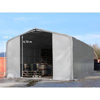 TOOLPORT 8x24m Zelthalle, PRIMEtex-Plane, grau, mit Statik (Erduntergrund) - (49480)