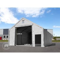 TOOLPORT 8x16m Zelthalle, PRIMEtex-Plane, grau, mit Statik (Betonuntergrund) - (48856)