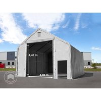 TOOLPORT 8x12m Zelthalle, PRIMEtex-Plane, grau, mit Statik (Betonuntergrund) - (48855)