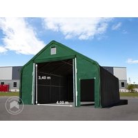 TOOLPORT 8x12m Zelthalle, PRIMEtex-Plane, dunkelgrün, mit Statik (Betonuntergrund) - (48853)