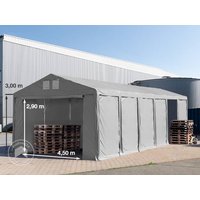TOOLPORT 6x12 m Lagerzelt, PVC-Plane, grau, mit Bodenrahmen, ohne Statik - (79816)