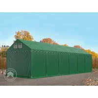 TOOLPORT 3x12 m Lagerzelt, PVC-Plane, dunkelgrün, mit Bodenrahmen, mit Statik (Erduntergrund) - (57722)