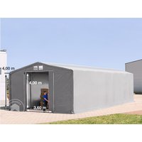 TOOLPORT 8x16m Zelthalle, PRIMEtex-Plane, grau, mit Statik (Betonuntergrund) - (94241)