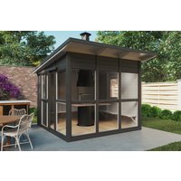 Moderner Grillpavillon “Noah” 3x3m | 3x4m großes Gartenhaus mit Grill | 4x3m großes Gartenhaus aus Holz | Grillpavillon