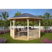 Holzpavillon “Elizabeth XL” Ø 4m | Gartenpavillon aus Holz | Gartenpavillon 3x3m | Holzpavillon 4x4m | Mini-Gartenhaus