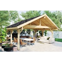 Großer Gartenpavillon “Henley XL” 6x5m | XL Holz-Gartenpavillon | 30m² Premium-Qualität | Holzhaus-Gartenpavillon