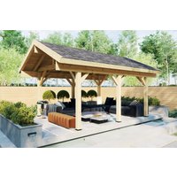Gartenpavillon “Henley” 4x5m | Pergola aus Holz | Überdachung aus Holz für den Garten | Moderne Terrassenüberdachung aus Holz