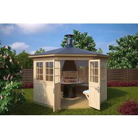 Grillhütte “Festival L” 4x4m | Grillpavillon aus Holz | Gartenhaus 4x4m | Grillkota Holz | Grillhütte Holz | Grillpavillon Holz