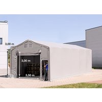 TOOLPORT 6x10m Zelthalle, PRIMEtex-Plane, grau, mit Statik (Betonuntergrund) - (94204)