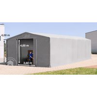 TOOLPORT 8x16m Zelthalle, PRIMEtex-Plane, grau, mit Statik (Betonuntergrund) - (94238)