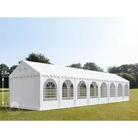 TOOLPORT 3x16m Partyzelt, PVC-Plane, weiß, mit Bodenrahmen - (37685)