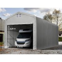 TOOLPORT 5x20m Zeltgarage, PRIMEtex-Plane, grau, mit Statik (Betonuntergrund) - (99422)